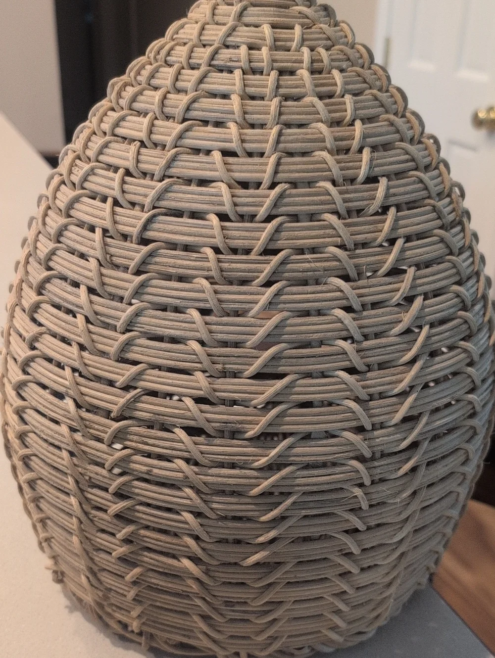 Woven Grey Rattan Bird/Bee's Nest - Home Accents